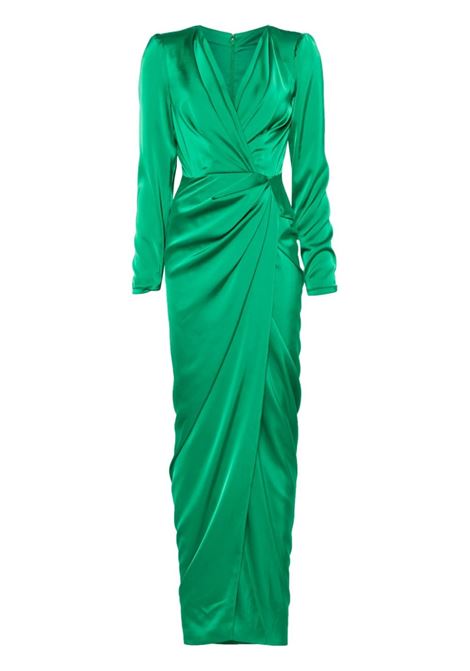 Emerald green satin gown Rhea Costa - women RHEA COSTA | 24099DEMRLD